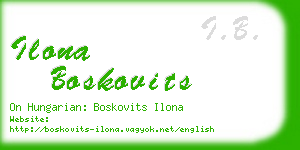 ilona boskovits business card